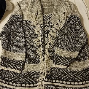 J. Jill wool fringe cardigan sweater shawl
